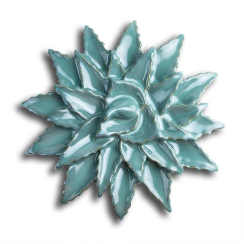 Agave Rosette Tile 12 Inch Turquoise