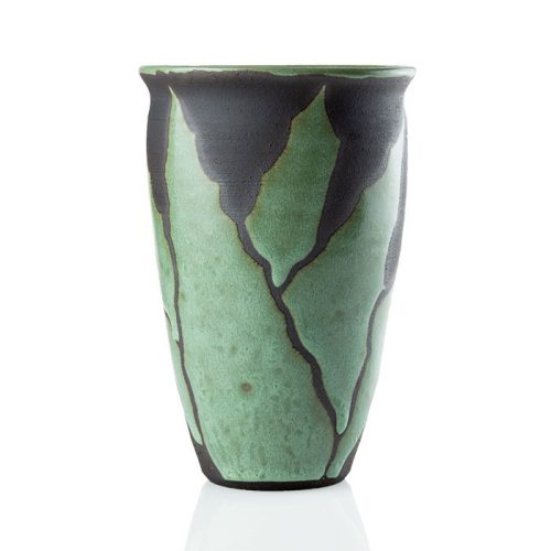 Green and Black Agave Vase 7 Inch