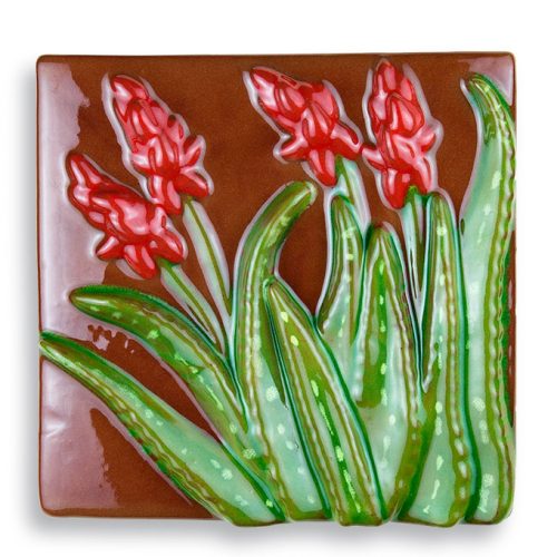 Blooming Aloe Tile Medium Terracotta