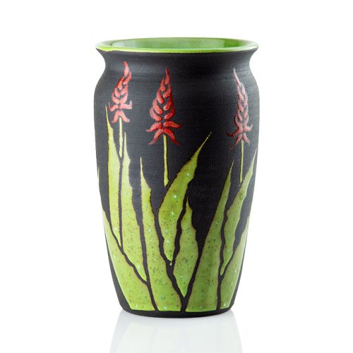 Blooming Aloe Vase Black 9 INCH