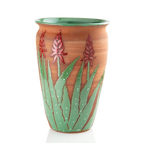 Blooming Aloe Vase Red Clay XL