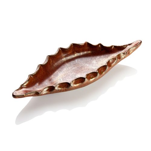 Copper Agave Leaf Dish 12"