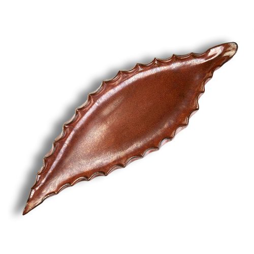 Copper Agave Leaf Dish 17 Inch