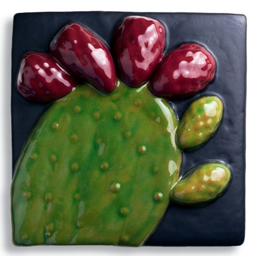 Prickly Pear Fruit Tile Medium Black