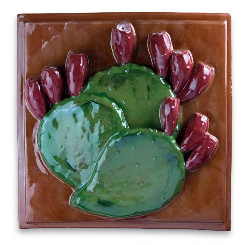 Prickly Pear Tile Large Terracotta