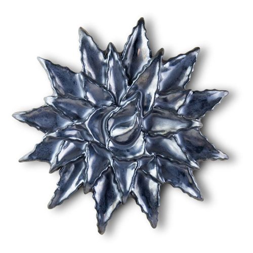 Silver Agave Rosette Tile 12"